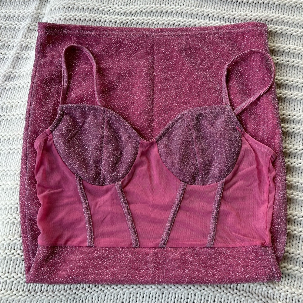 Pink, sparkly bodycon dress, size small, from shein